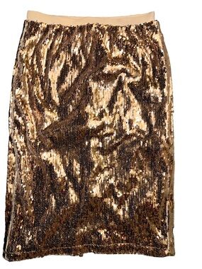 Pink/Gold Sequin Pencil Skirt - Women's Party Skirt